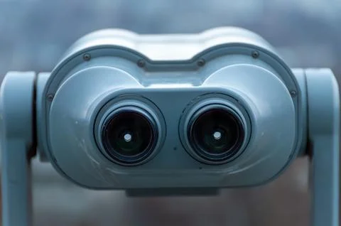 Close-up binoculars on the observation deck Stock Photos