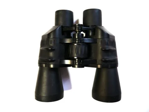 Close-up binoculars on a white background. Stock Photos
