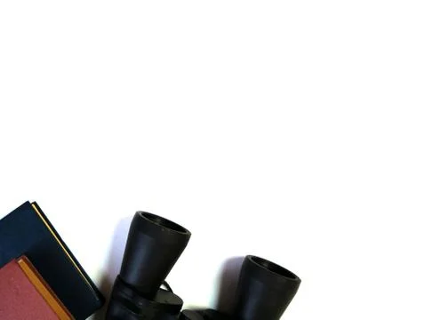 Close-up binoculars on a white background. Stock Photos