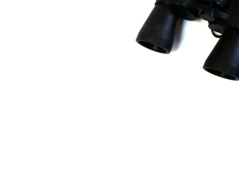 Close-up binoculars on a white background. Stock Photos