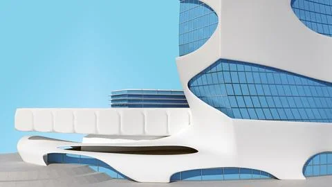 Close-up of bionic architectural forms with copy space Stock Illustration