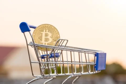 Close up of Bitcoin money mining connect Internet Network Stock Photos