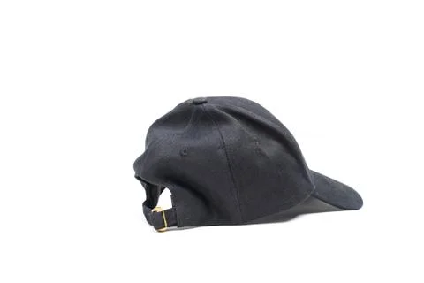 Close up black cap, or snapback isolated on white background. Stock Photos