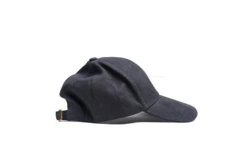 Close up black cap, or snapback isolated on white background. Stock Photos