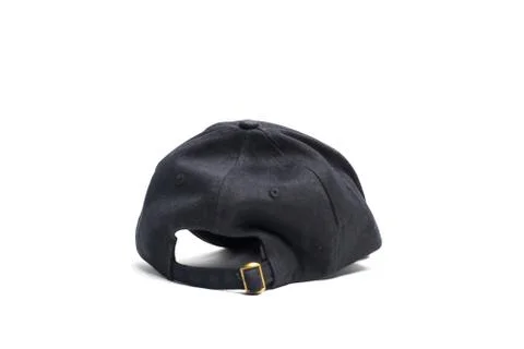Close up black cap, or snapback isolated on white background. Stock Photos