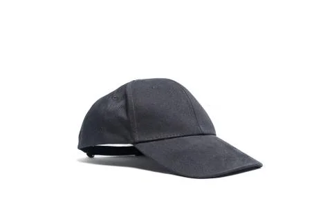 Close up black cap, or snapback isolated on white background. Stock Photos