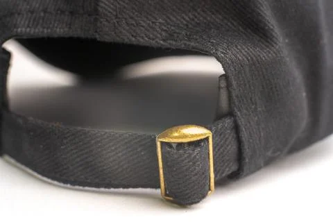 Close up black cap, or snapback isolated on white background. Stock Photos