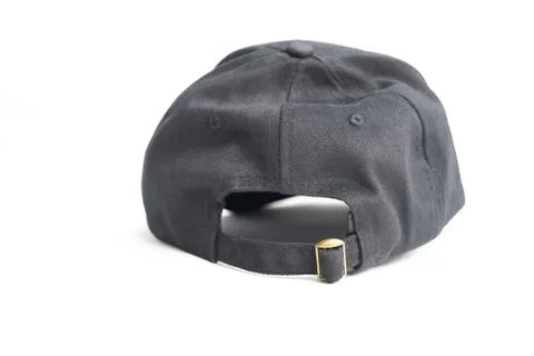 Close up black cap, or snapback isolated on white background. Stock Photos