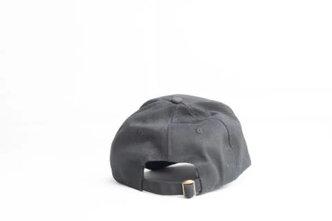 Close up black cap, or snapback isolated on white background. Stock Photos