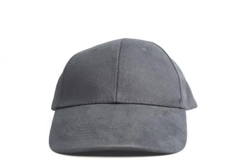 Close up black cap, or snapback isolated on white background. Stock Photos