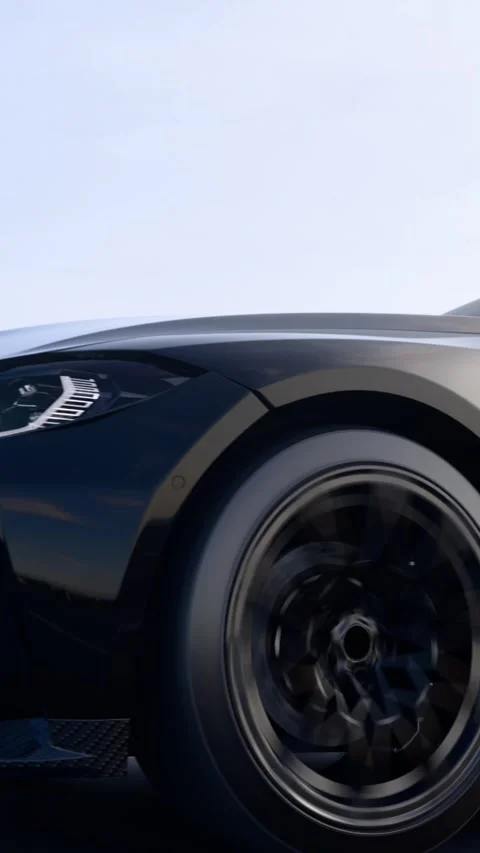 Close-up of black car on road Vídeos de archivo 329648745