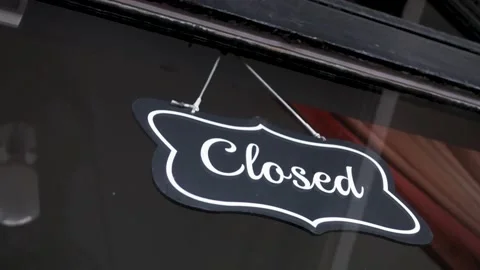 Close Up Black Closed Sign Stock Footage 202093763