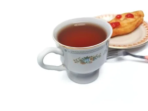 Close Up Black Coffee Cup with Fried Dough Stick Background Photo Stock Photos