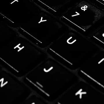 Close-up of black computer keyboard keys Stock Photos