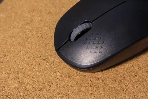 Close up of a black computer mouse Stock Photos