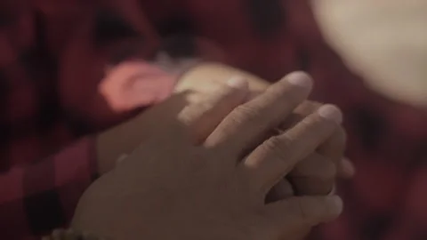 Close-up Black father with black hispancic daughters hands (Slow motion 4K) Stock Footage 170970351