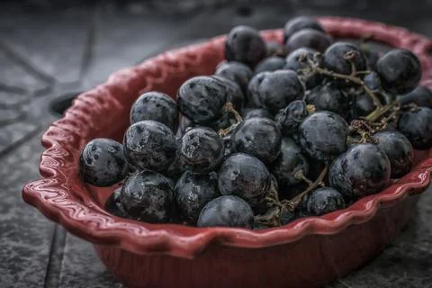 Close-up of Black Grapes Stock Photos