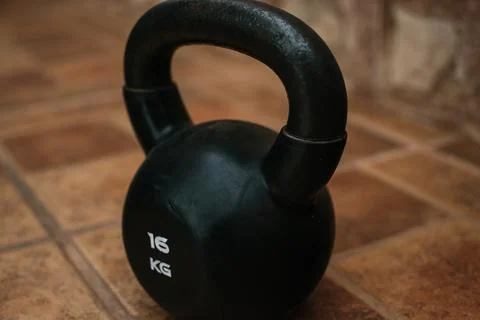 Close-Up Black Kettelbells Stock Photos