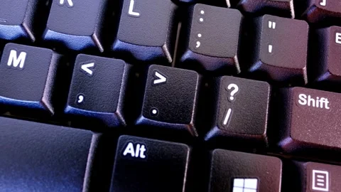 Close-up black keyboard, office environment, computer peripherals, computer.. Stock Footage 270722447