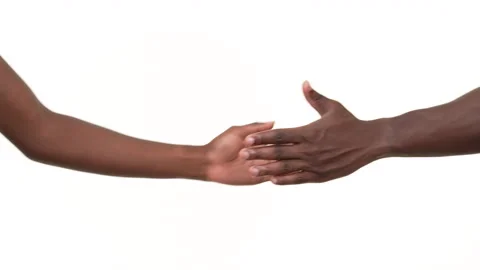 Close up of a black man and black woman shaking hands, giving dignity and pride. Stock Footage 161897372