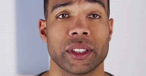 Close up of black man talking Video stock 42599912