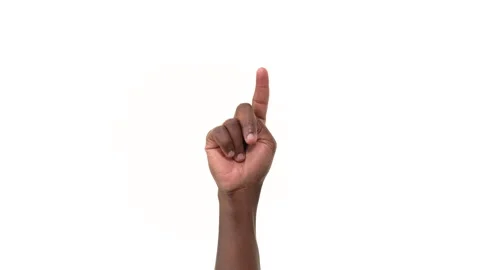 Close up of a black man's palm-side hand counting to five with his fingers. Video stock 161901471