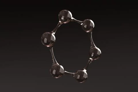 Close-up of black molecule model Stock Illustration