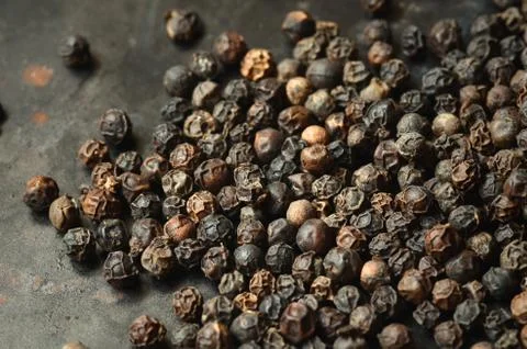 Close-up of black peppercorns Stock Photos