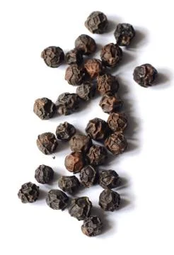 Close-up of black peppercorns Foto stock