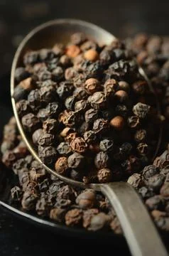 Close-up of black peppercorns Stock Photos