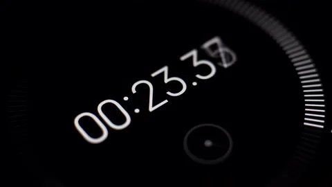 Close-up of the black screen of digital stopwatch with white running numbers. Stock Footage 177929052
