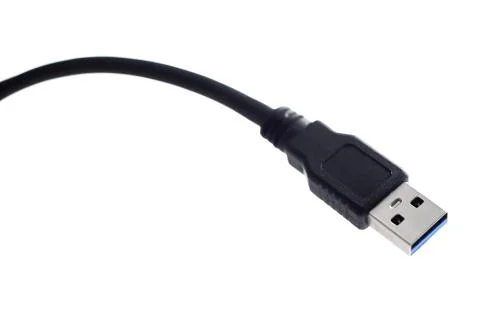 Close-up black usb cable Stock Photos