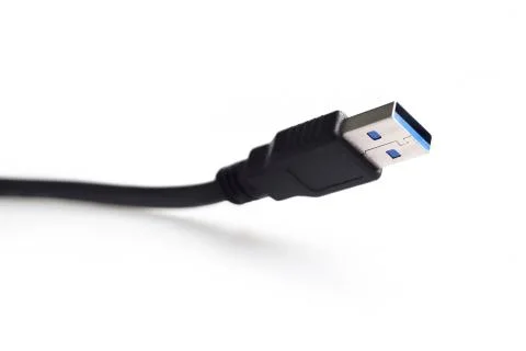 Close-up black usb cable Stock Photos