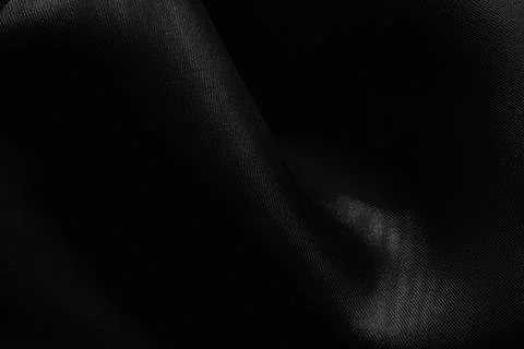 Close up of black waved textile material. Stock Photos
