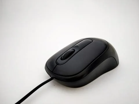 Close up of black wired mouse Stock-Fotos