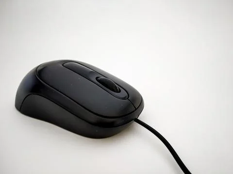 Close up of black wired mouse Fotos de archivo