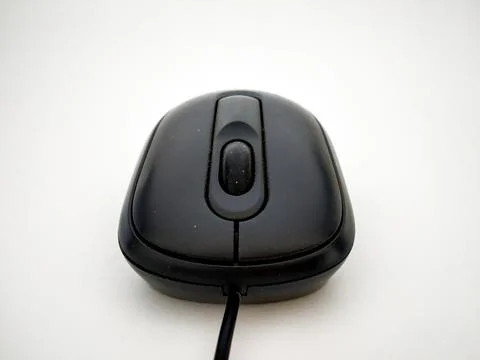 Close up of black wired mouse Fotos de archivo