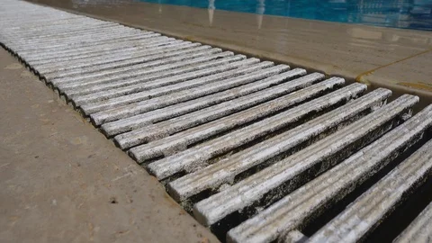 Close up blacken grating of the swimming pool Stock Footage 95730044