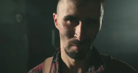 Close-up of a blacksmith's face Video stock 165646589