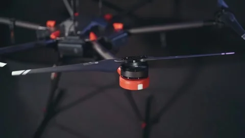 Close-up of the blades. Hexacopter Stock Footage 244734295