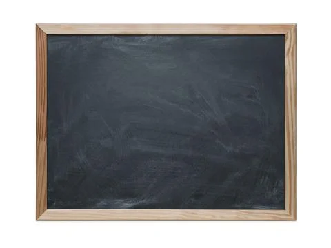 Close up of blank chalkboard isolated on white background Stock Photos
