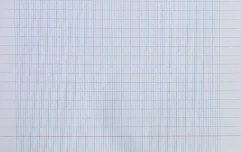 Close-Up of Blank Gridded Notebook Paper with Blue and Red Lines Stock Photos