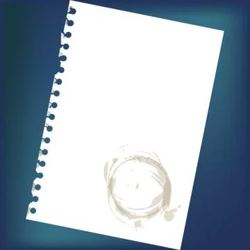 Close up of blank notepad paper with spots - illustration Stock Illustration