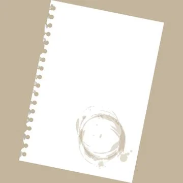 Close up of blank notepad paper with spots - illustration Stock Illustration