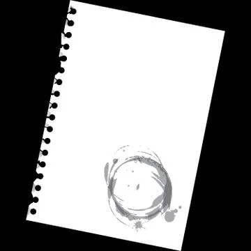 Close up of blank notepad paper with spots - illustration Stock Illustration