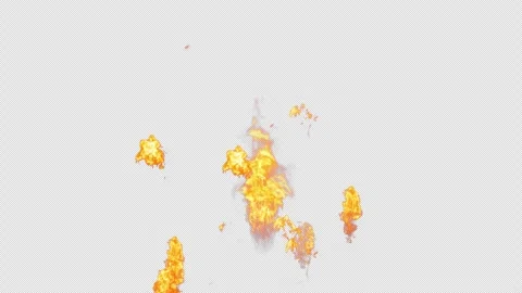 Close-up of the blazing fire scene in real and realistic colors Isolated Stock Footage 241681200