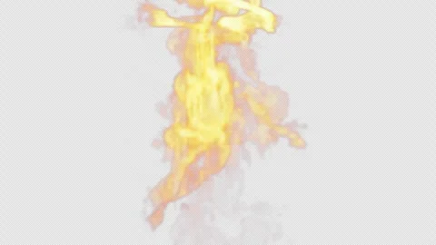 Close-up of the blazing fire scene in real and realistic colors Isolated Stock Footage 241681231