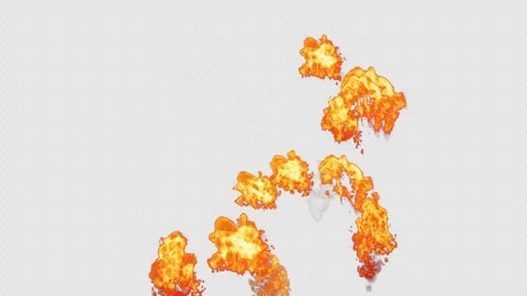 Close-up of the blazing fire scene in real and realistic colors Isolated Stock Footage 241681349