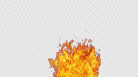 Close-up of the blazing fire scene in real and realistic colors Isolated Stock Footage 241702704