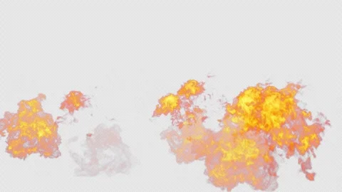 Close-up of the blazing fire scene in real and realistic colors Isolated Stock Footage 241703147